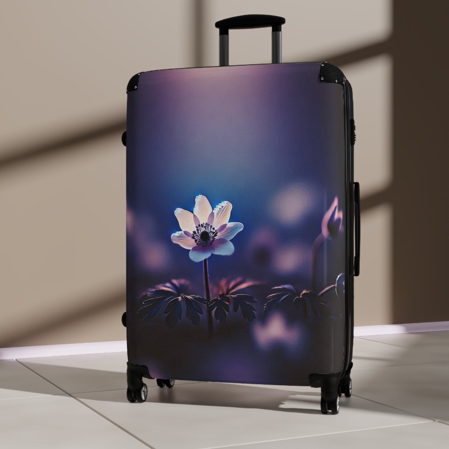 Nature Flowers Floral Blue and Pink Art Carry-On Suitcase - Stylish Luggage for Travelers