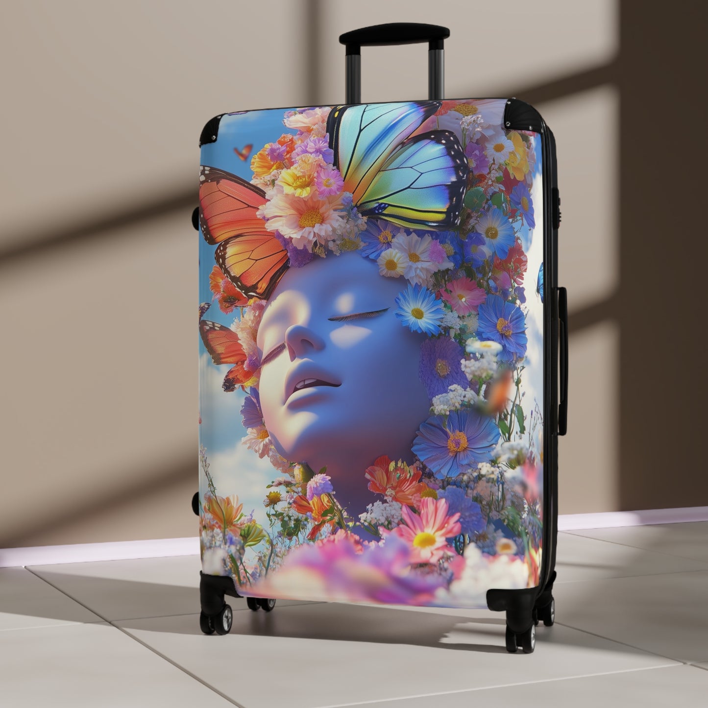 Nature Flowers Floral Sky Butterflies Art Carry-On Suitcase - Stylish Luggage for Travelers