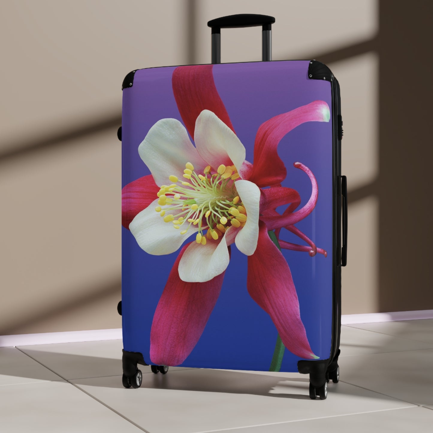 Love Aquilegia Art Carry-On Suitcase - Stylish Luggage for Travelers
