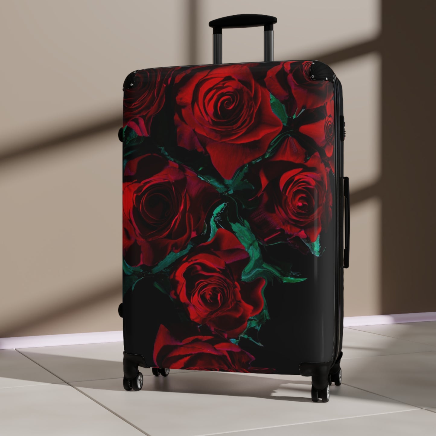 Nature Flowers Floral Red Rose Amoled Art Carry-On Suitcase - Stylish Luggage for Travelers
