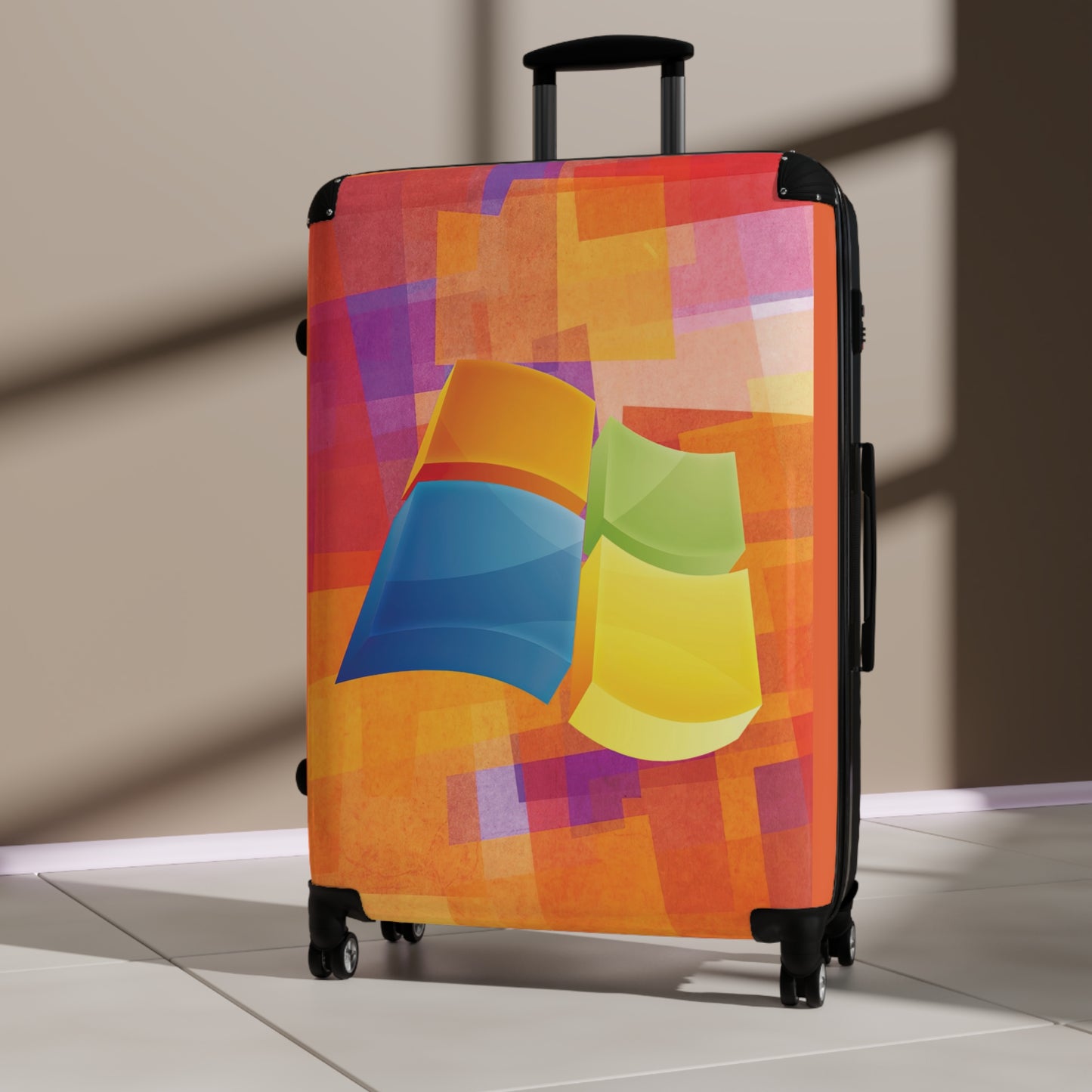 Abstract Windows Logo Carry-On Suitcase - Stylish Luggage for Travelers