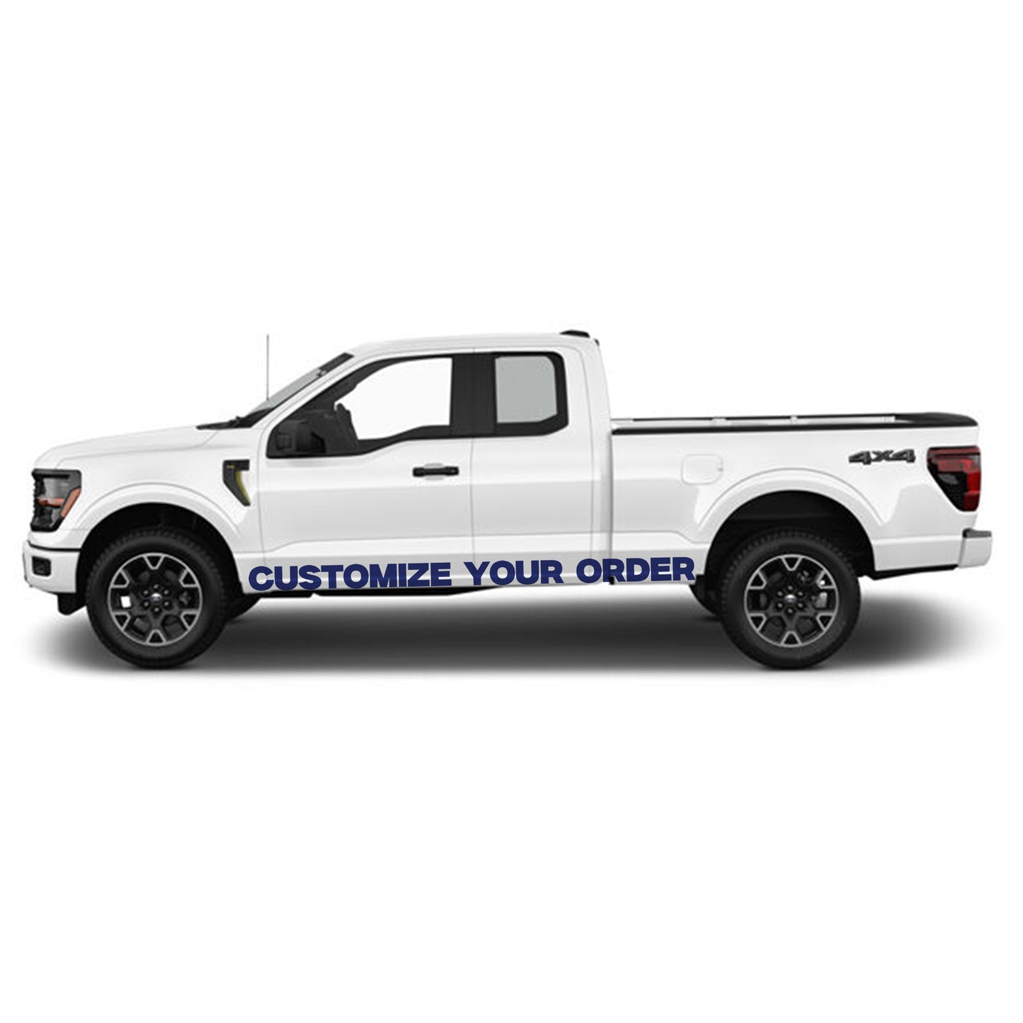 Racing Red Light Blue Rocker Panel Graphic Decal Kit (Left & Right Sides) - High Quality Vinyl for Trucks & SUVs