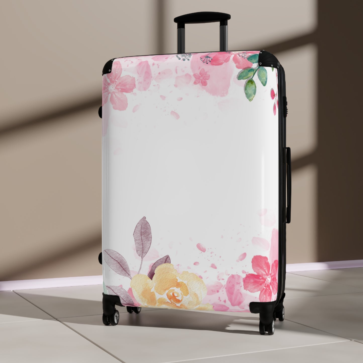 Nature Flowers Floral Petal Wreath Art Carry-On Suitcase - Stylish Luggage for Travelers