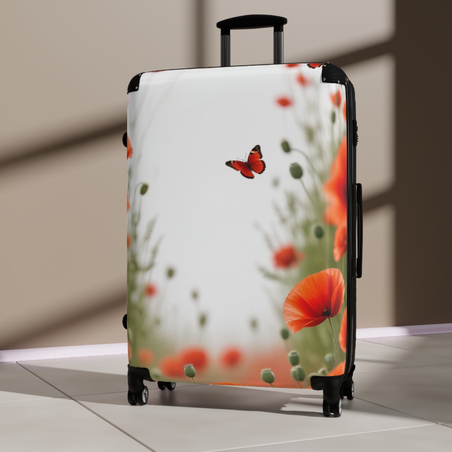 Nature Flowers Floral Poppy Art Carry-On Suitcase - Stylish Luggage for Travelers