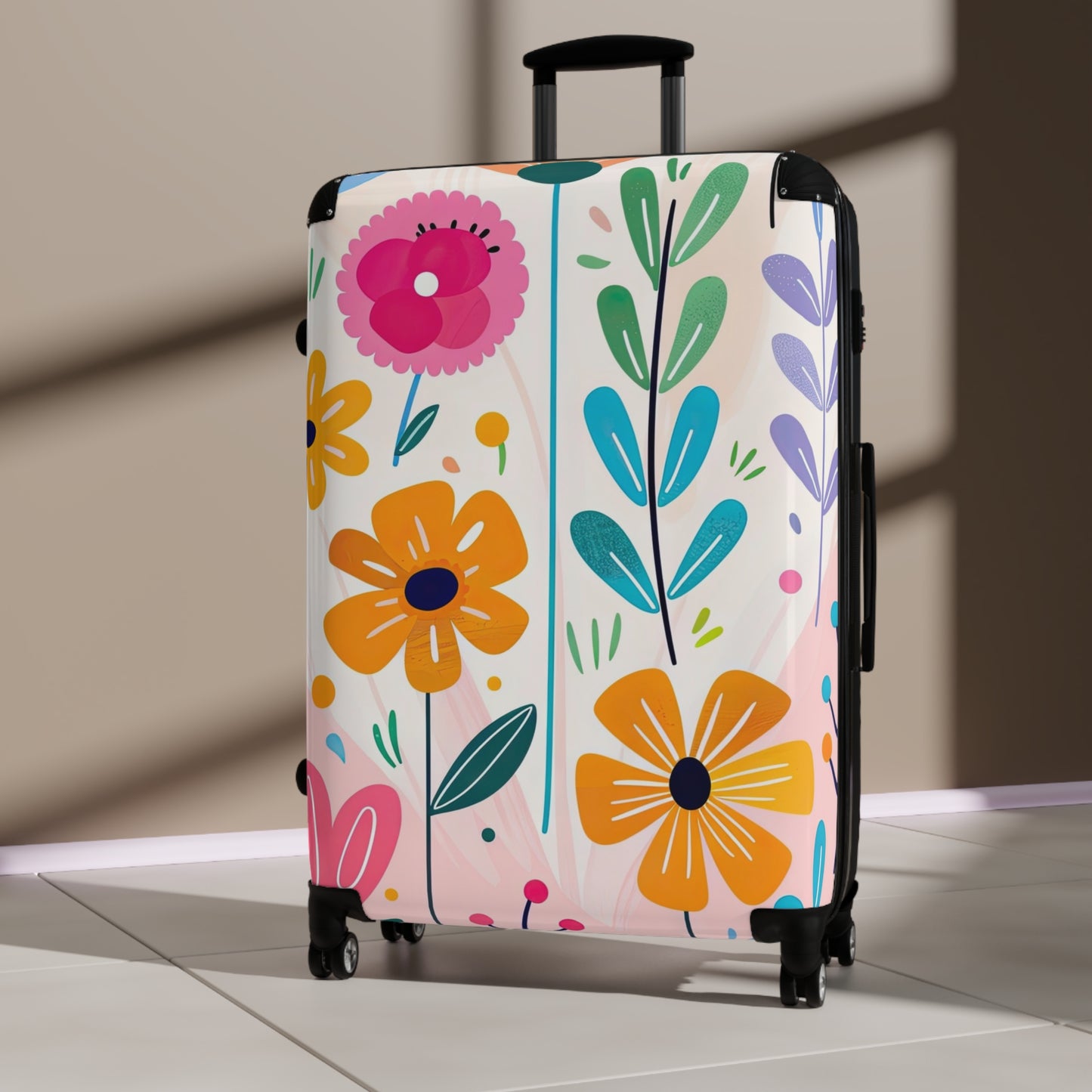 Nature Flowers Floral Colorful Pattern Art Carry-On Suitcase - Stylish Luggage for Travelers