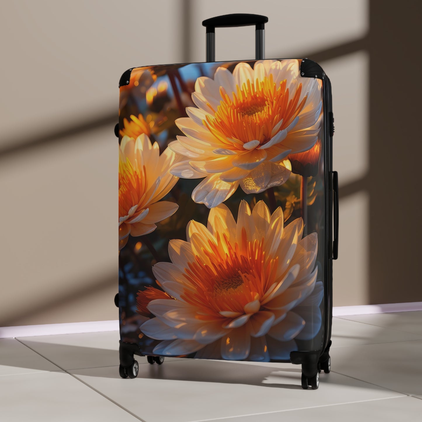 Nature Flowers Floral White Bloom Art Carry-On Suitcase - Stylish Luggage for Travelers