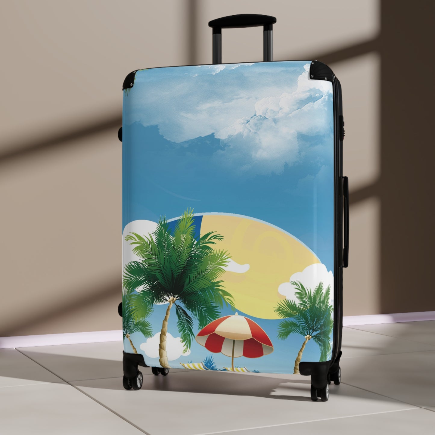 Nature Summer Beach Blue Literary Art Carry-On Suitcase - Stylish Luggage for Travelers