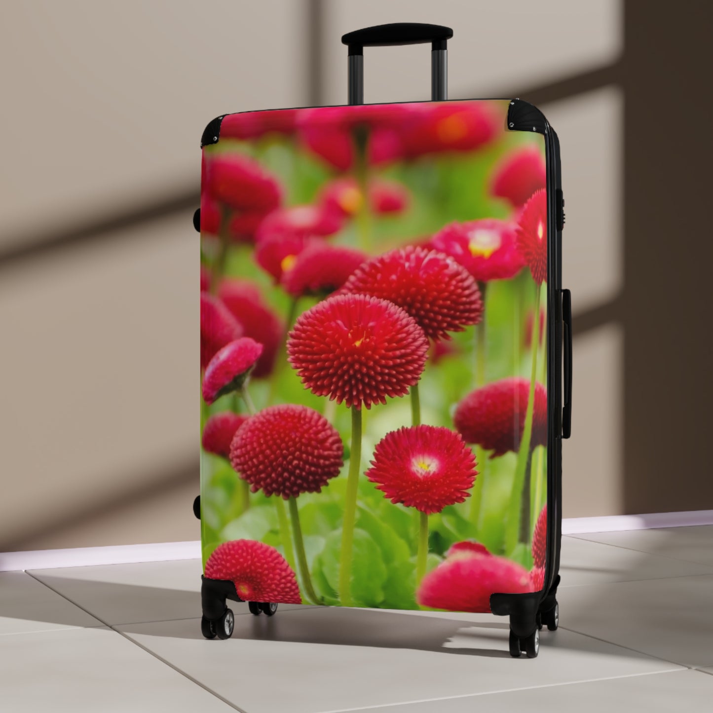 Nature Flowers Floral Red Blossom Art Carry-On Suitcase - Stylish Luggage for Travelers