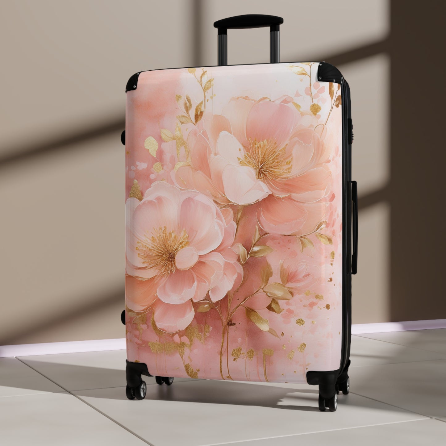 Nature Flowers Floral Pink Flowers Carry-On Suitcase - Stylish Luggage for Travelers