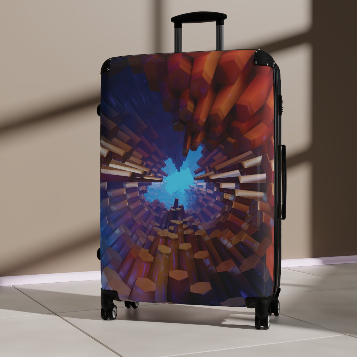 Abstract Hexangon Art Carry-On Suitcase - Stylish Luggage for Travelers