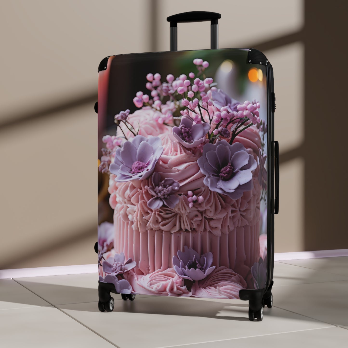 Nature Flowers Floral Purple Cake Art Carry-On Suitcase - Stylish Luggage for Travelers