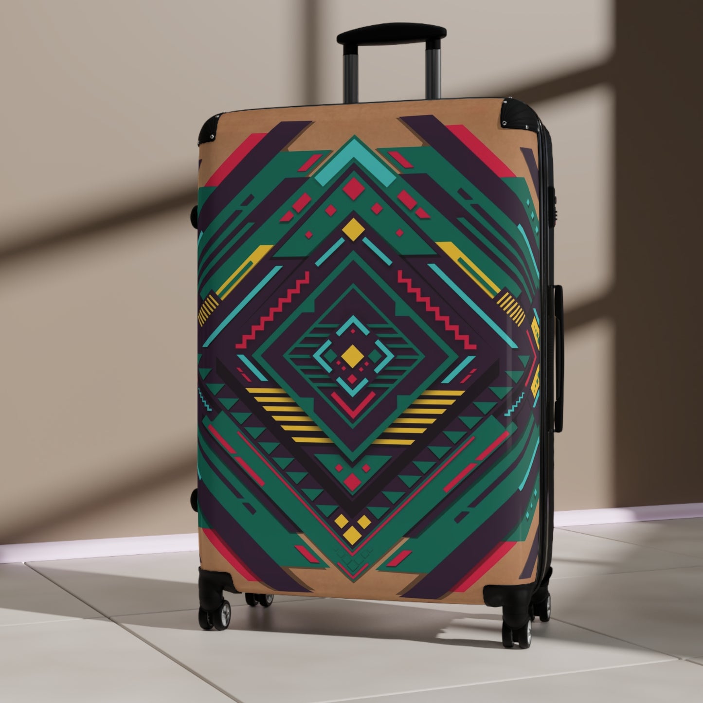 Abstract Geometry Shape Art Carry-On Suitcase - Stylish Luggage for Travelers