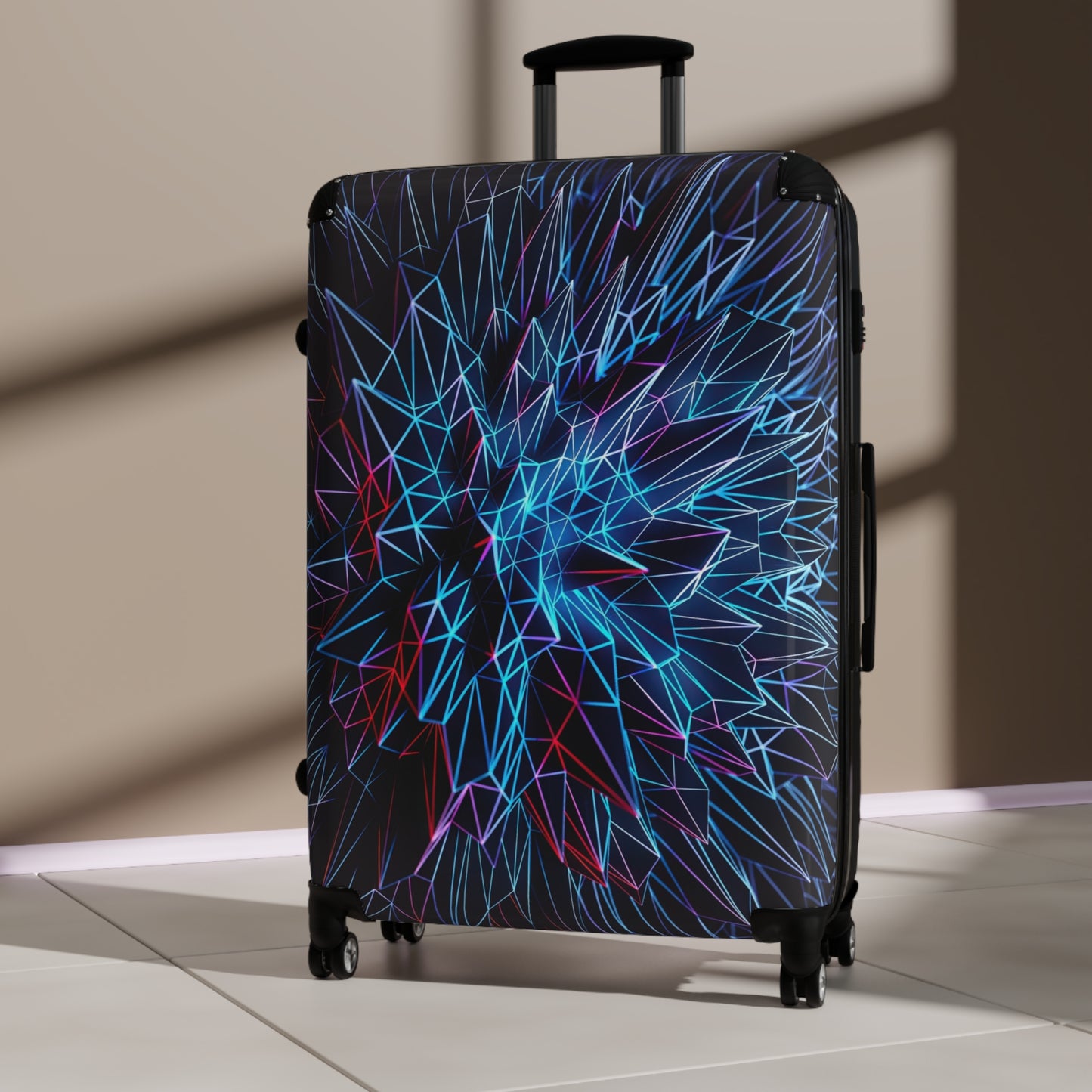 Abstract Polygon Carry-On Suitcase - Stylish Luggage for Travelers