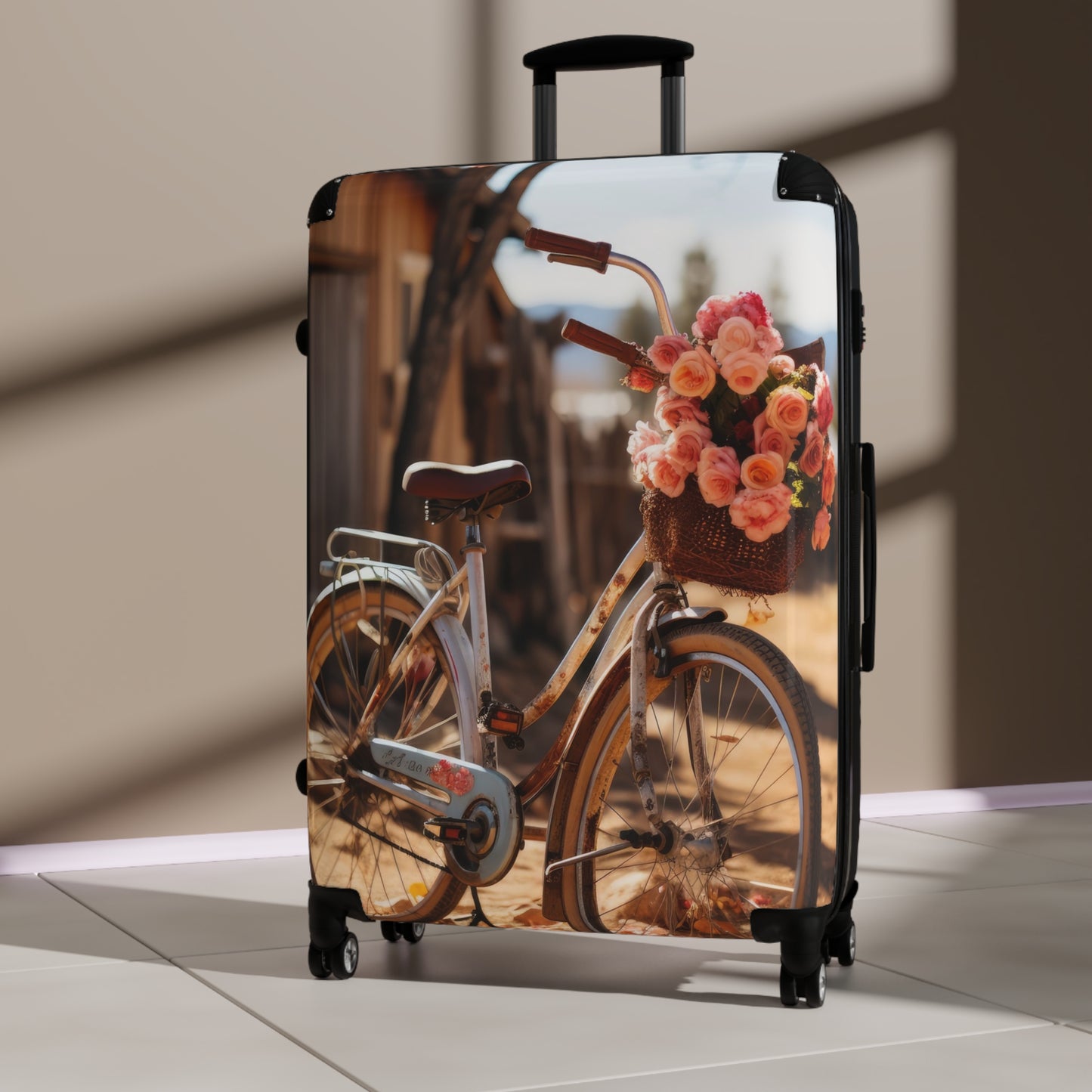 Nature Flowers Floral Bicycle Art Carry-On Suitcase - Stylish Luggage for Travelers