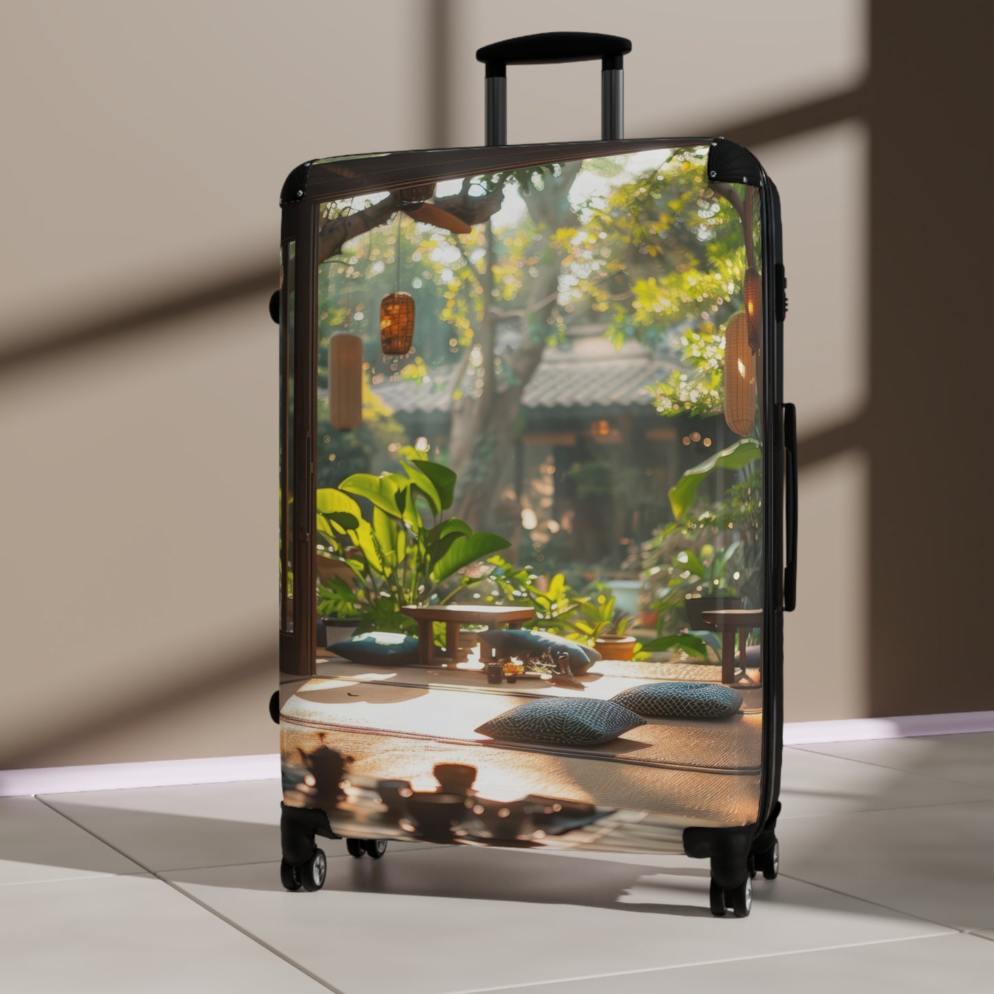 Nature Tea Serene Art Carry-On Suitcase - Stylish Luggage for Travelers