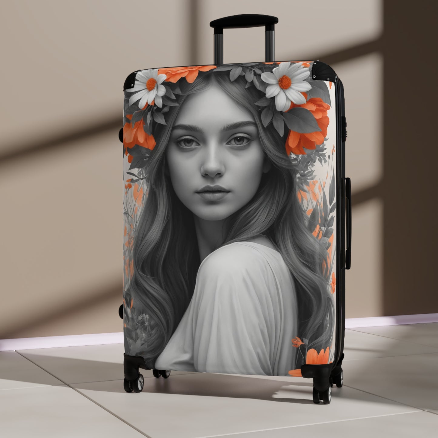 Nature Flowers Floral Woman In Flower Art Carry-On Suitcase - Stylish Luggage for Travelers