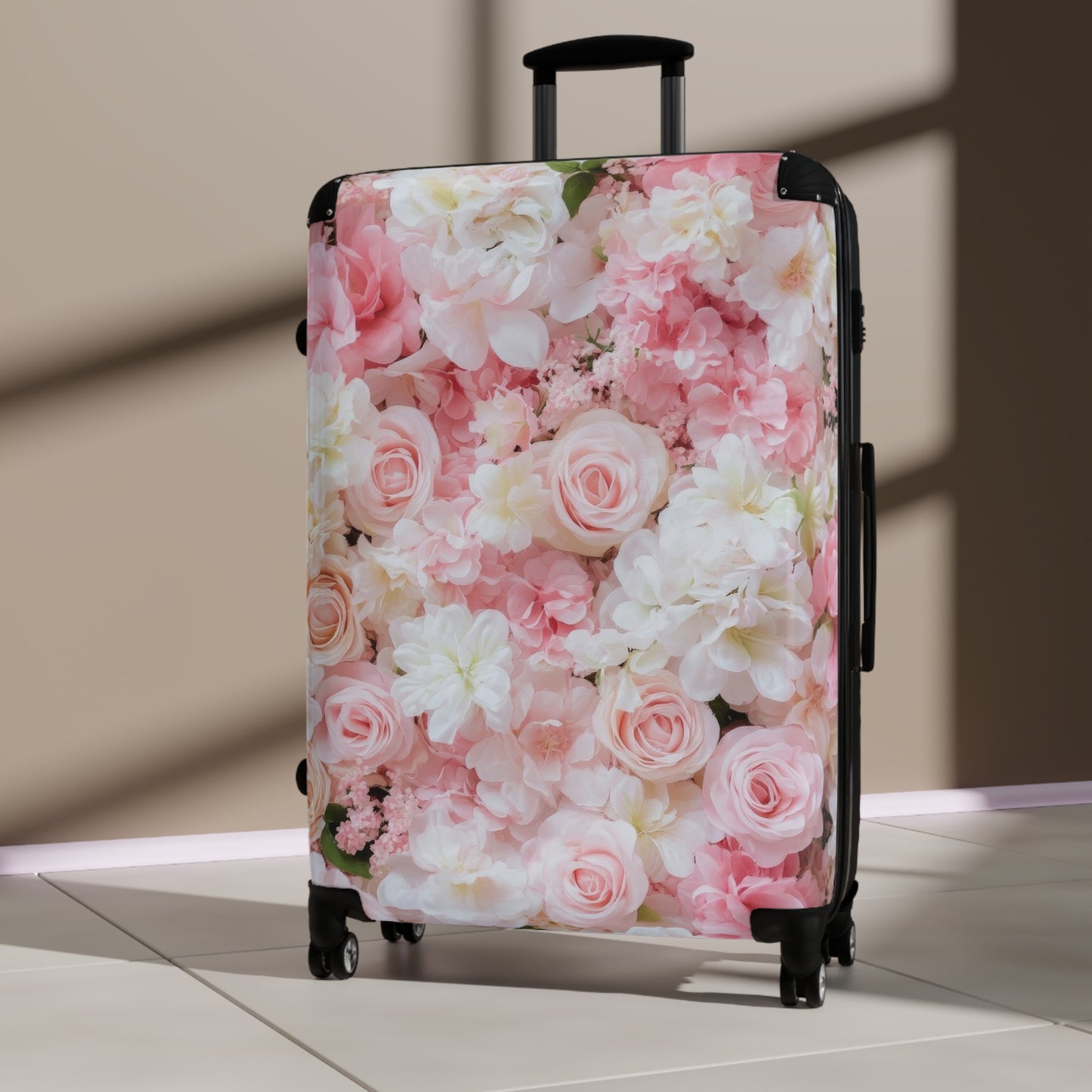Nature Flowers Floral Border Pastel Art Carry-On Suitcase - Stylish Luggage for Travelers