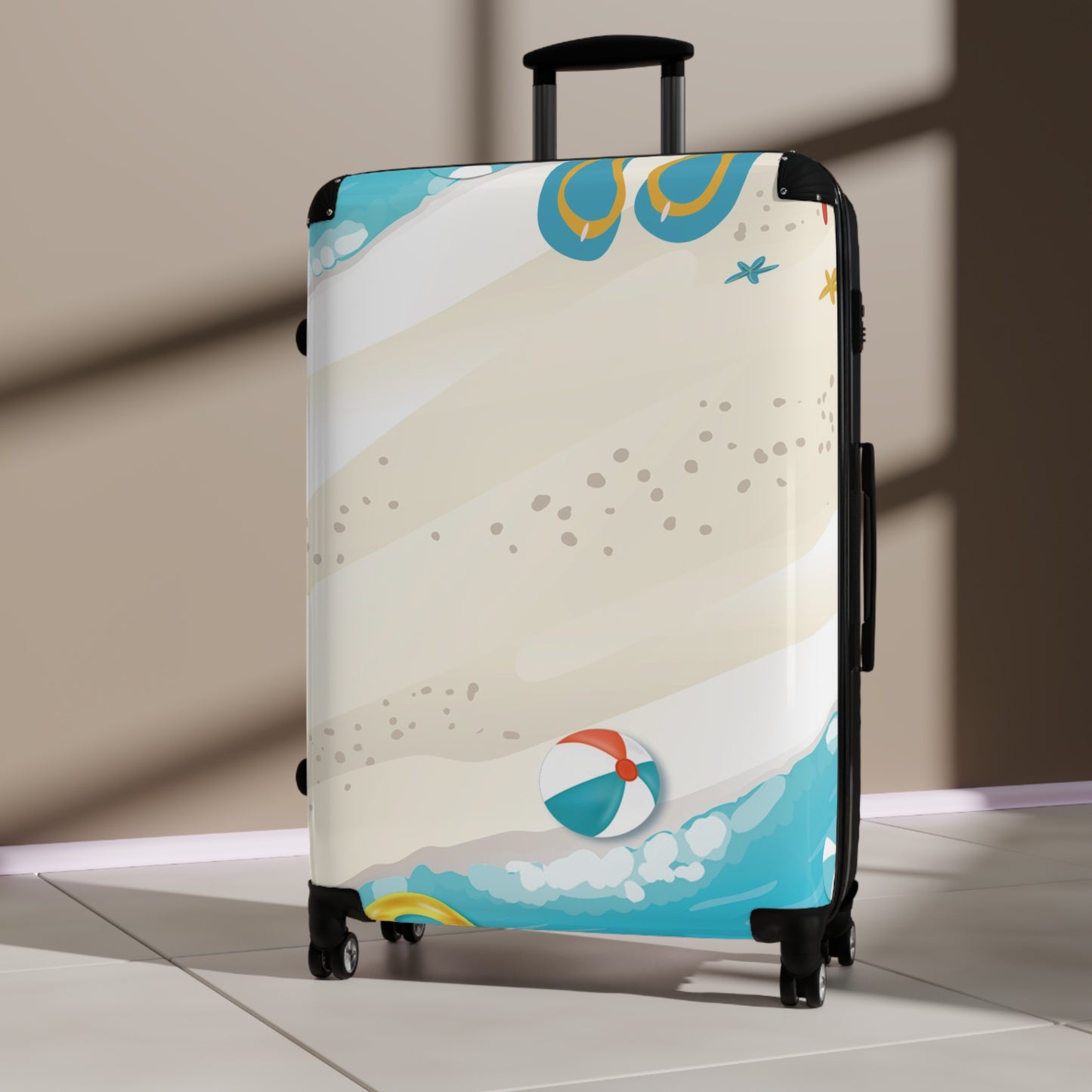 Nature Summer Beach Cartoon Art Carry-On Suitcase - Stylish Luggage for Travelers