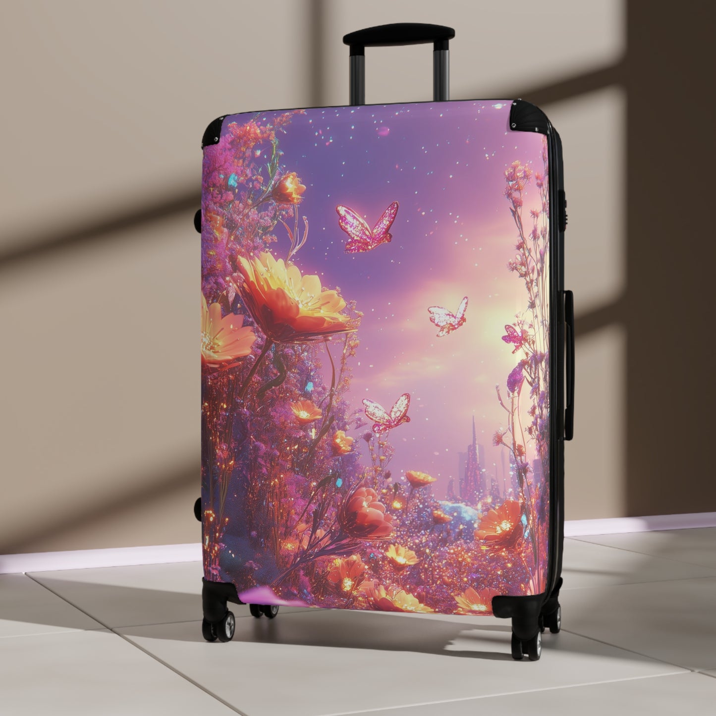 Nature Flowers Floral Starry Sky Art Carry-On Suitcase - Stylish Luggage for Travelers