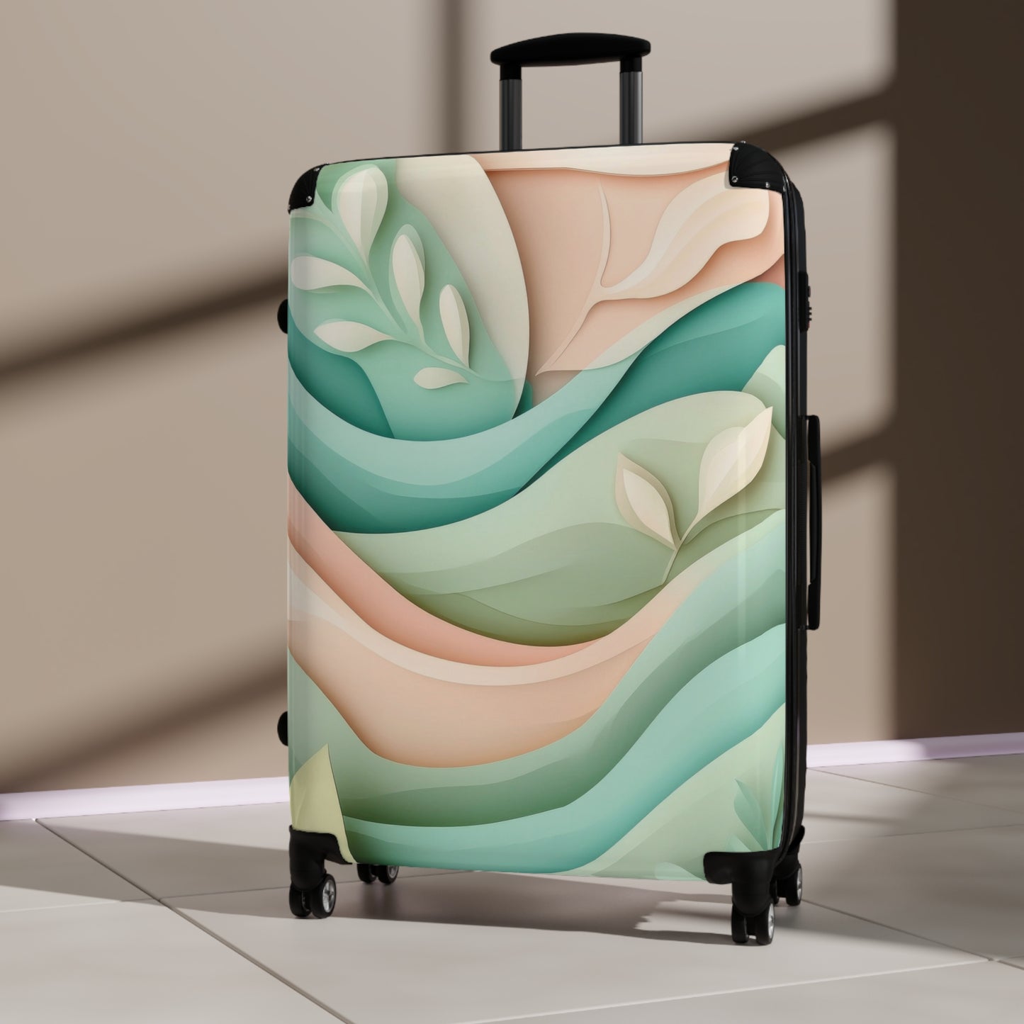 Abstract Organic Shapes Carry-On Suitcase - Stylish Luggage for Travelers
