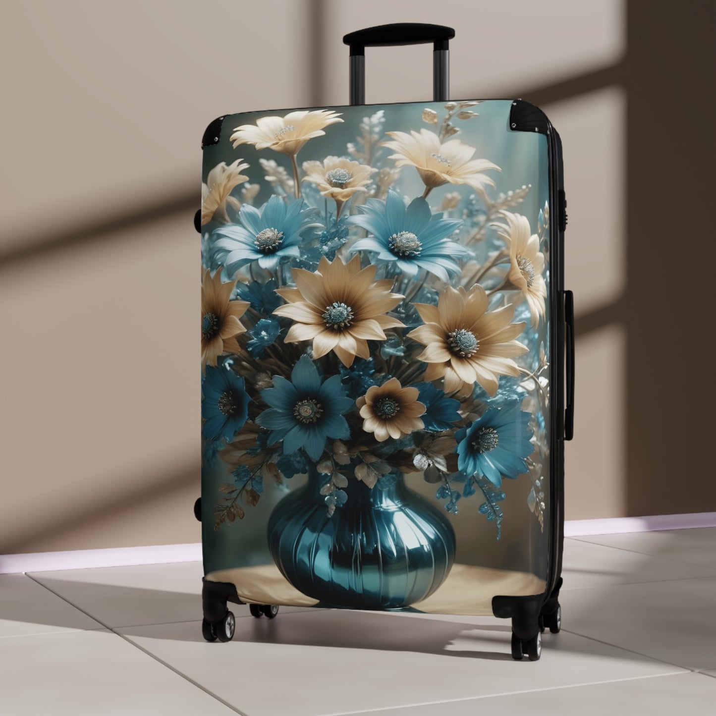 Nature Flowers Floral Vase Carry-On Suitcase - Stylish Luggage for Travelers