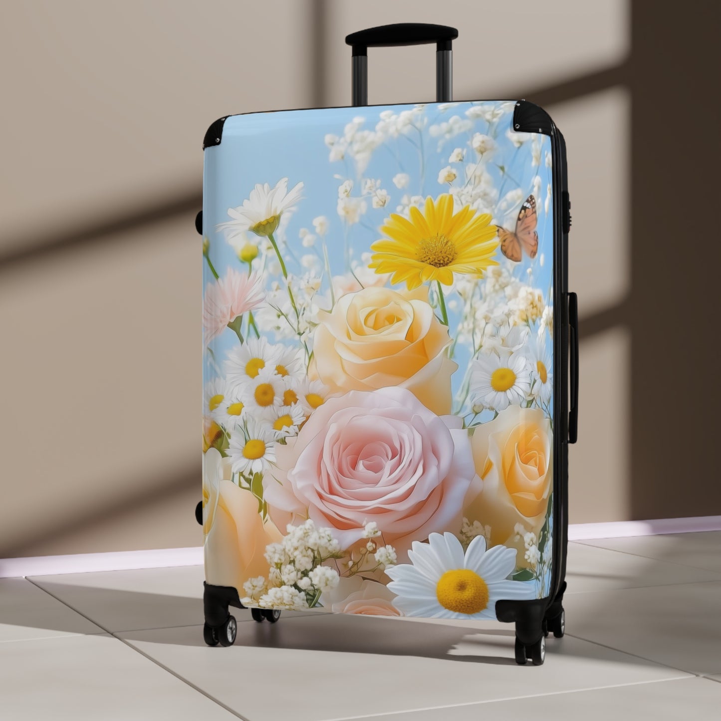 Nature Flowers Floral Chrysanthemums Roses Art Carry-On Suitcase - Stylish Luggage for Travelers
