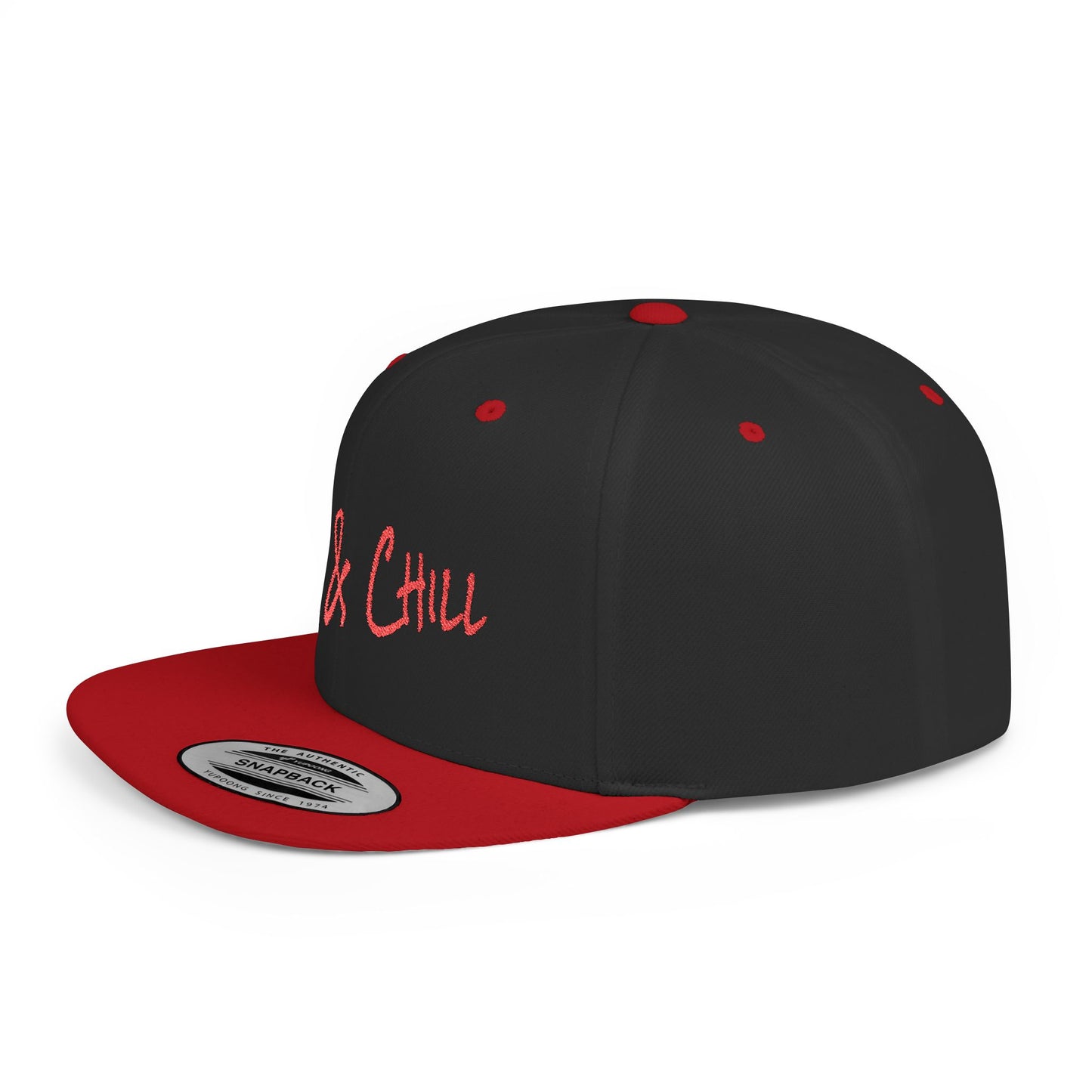 Text Sun & Chill Flat Bill Snapback – Lightweight, Custom Fit, Premium Quality