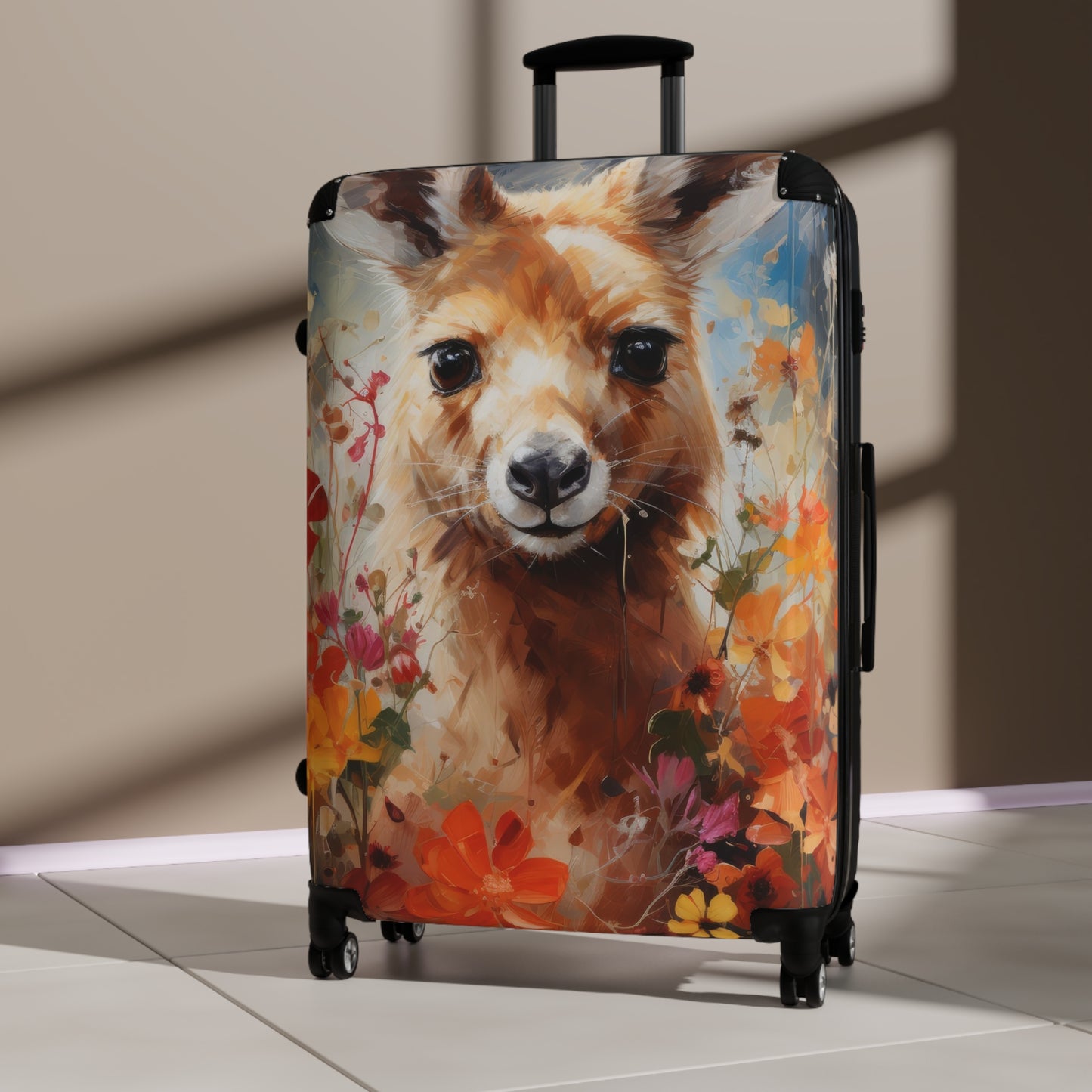 Nature Flowers Floral Cute Kangaroo Art Carry-On Suitcase - Stylish Luggage for Travelers