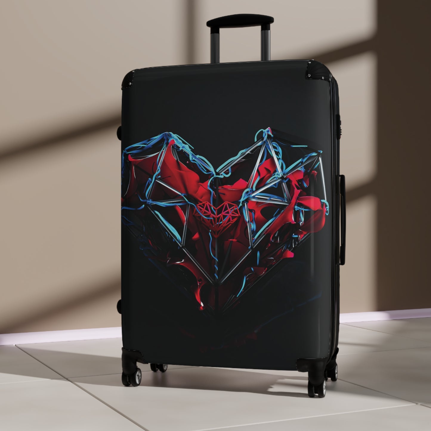Abstract Heart Digital Art Carry-On Suitcase - Stylish Luggage for Travelers