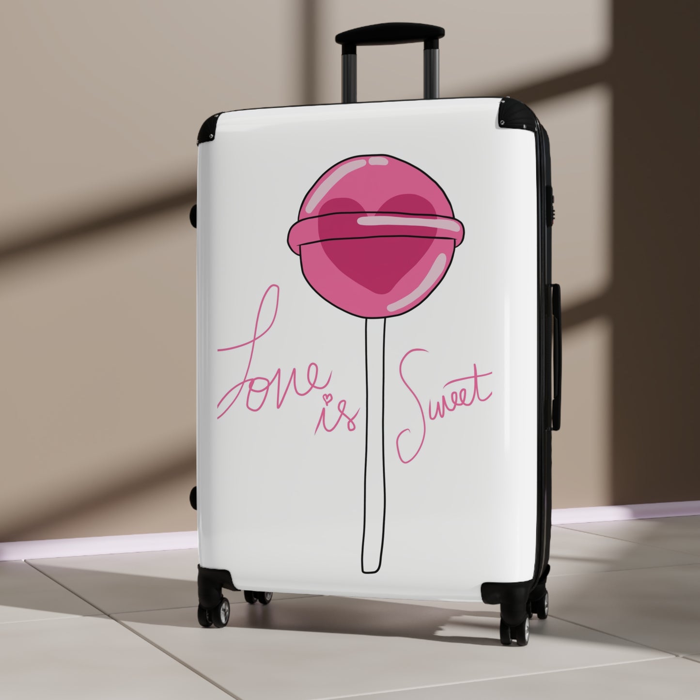 Love Lollipop Pink Art Carry-On Suitcase - Stylish Luggage for Travelers