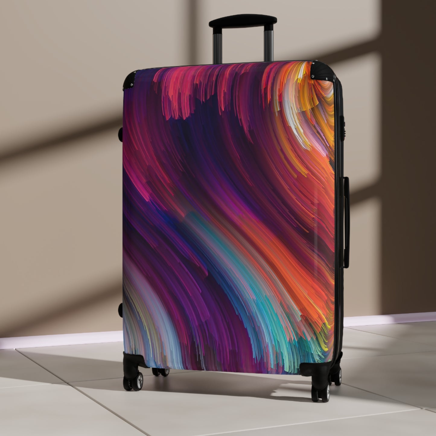 Abstract Swirl Pattern Carry-On Suitcase - Stylish Luggage for Travelers