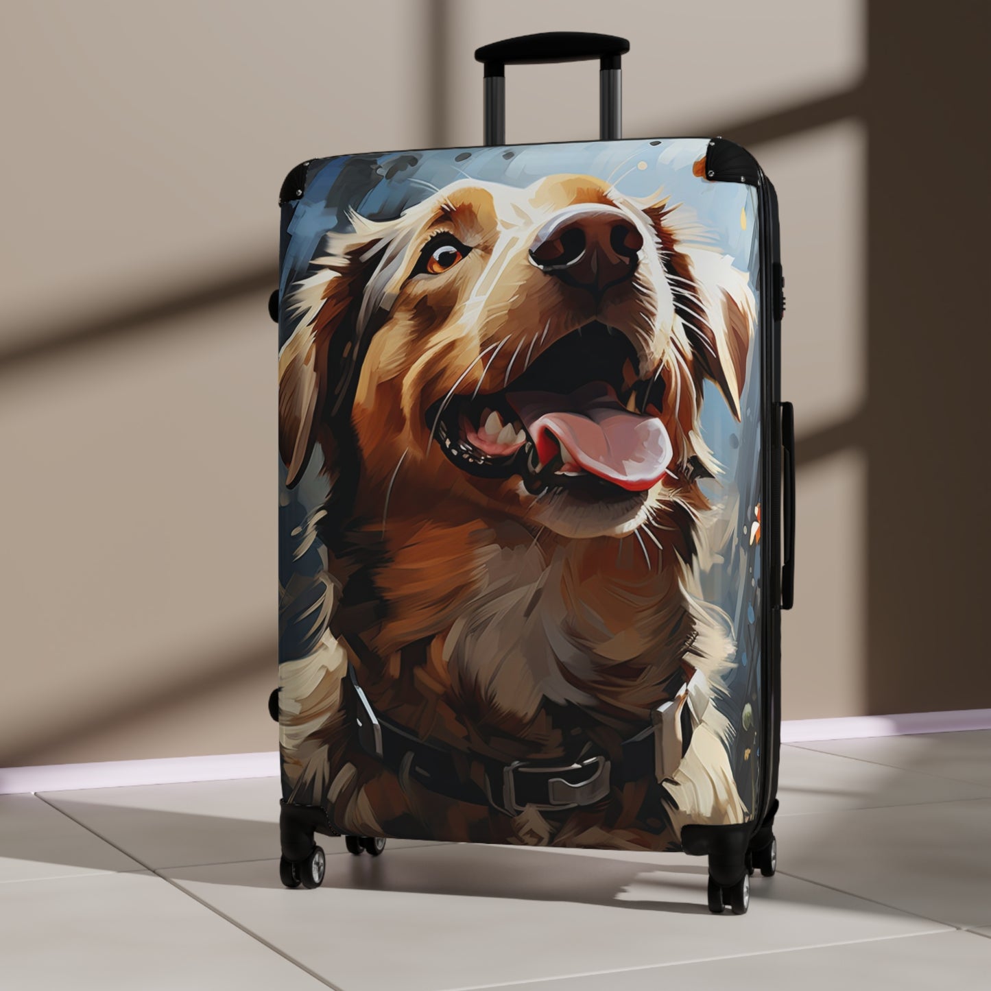 Nature Flowers Floral Happy Dog Art Carry-On Suitcase - Stylish Luggage for Travelers