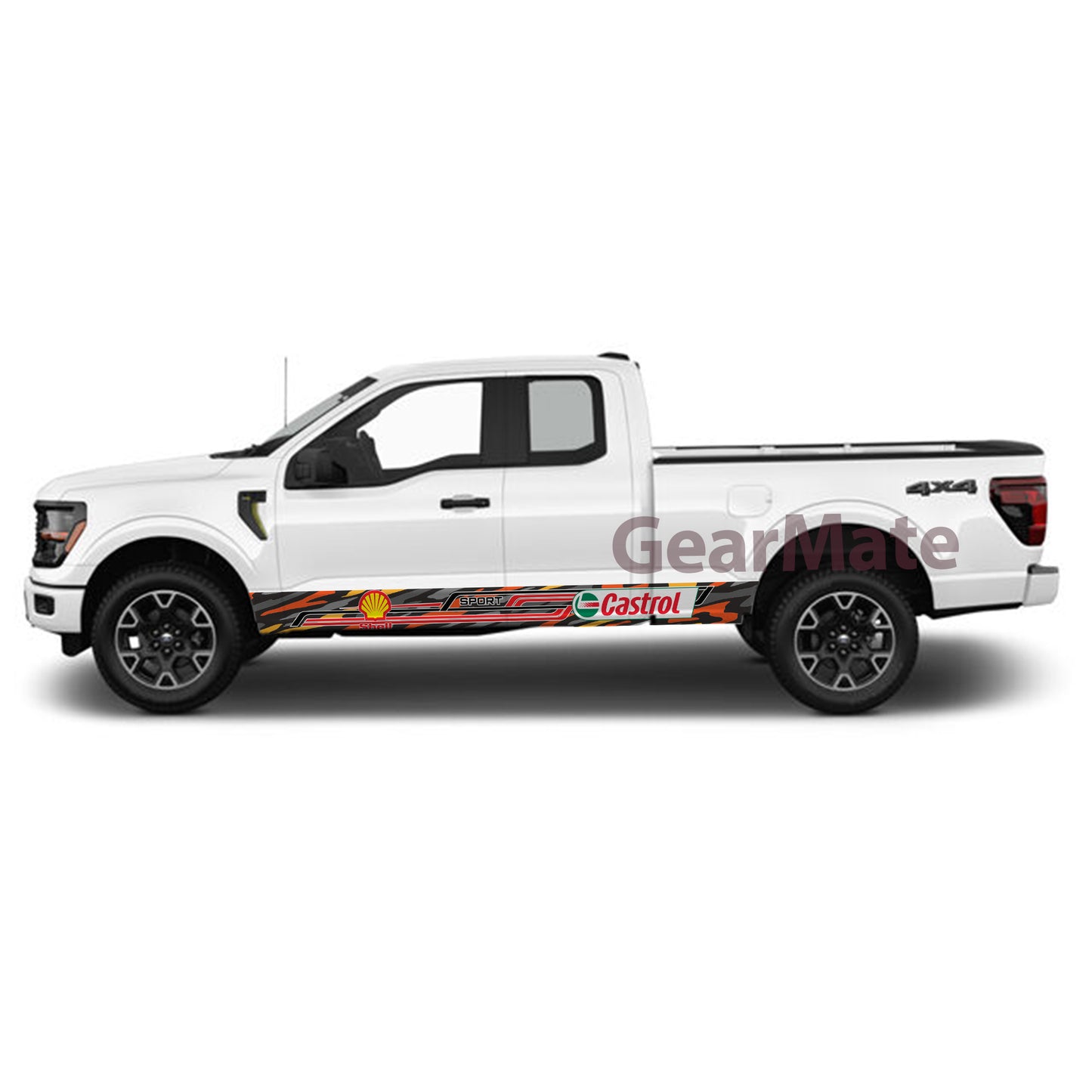 Camouflage Dominate Every Drive Rocker Panel Graphic Decal Kit (Left & Right Sides) - High Quality Vinyl for Trucks & SUVs