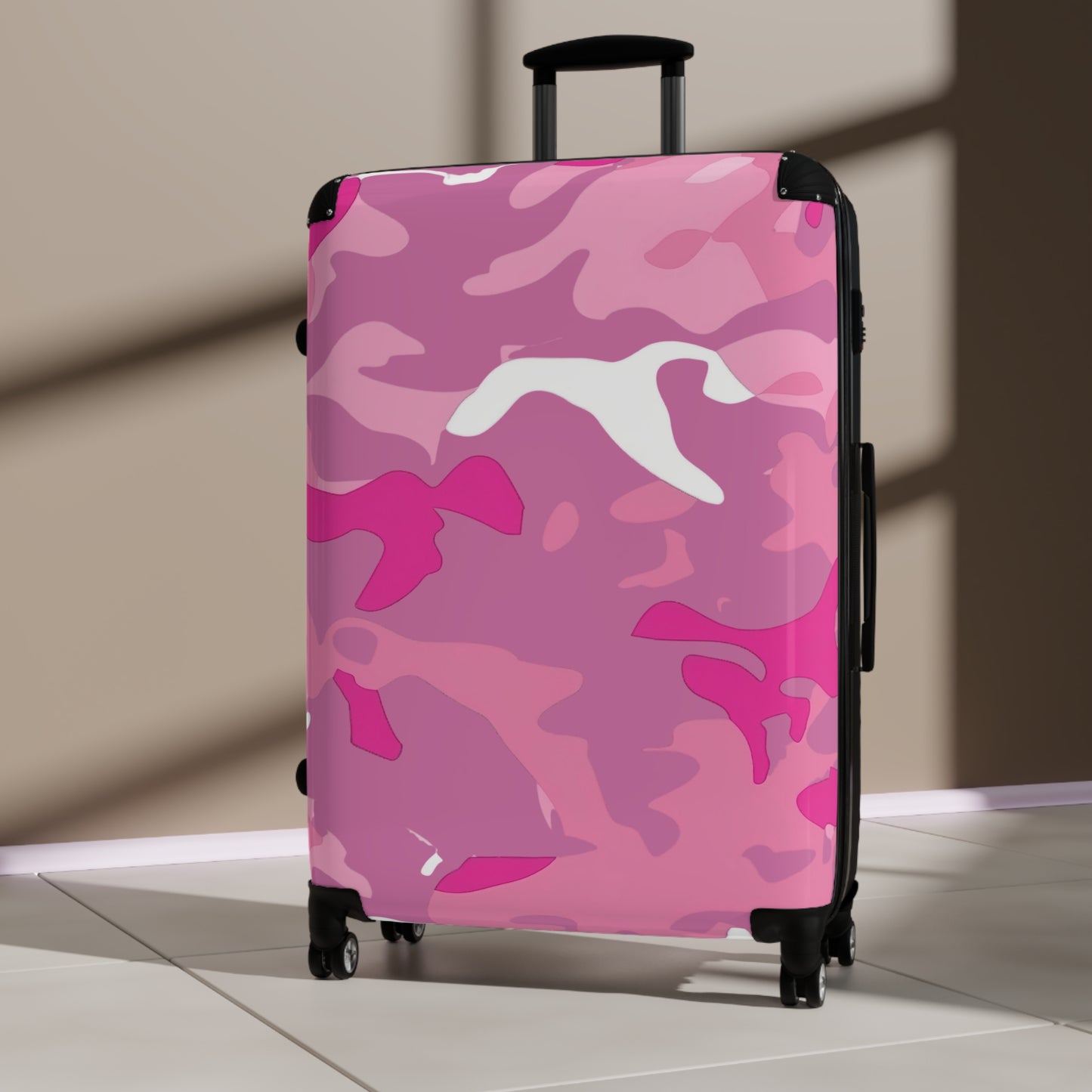 Abstract Pink Camo Art Carry-On Suitcase - Stylish Luggage for Travelers
