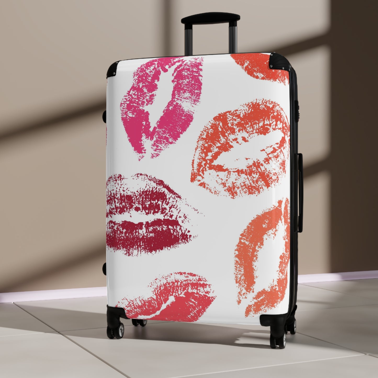 Abstract Kiss Pattern Art Carry-On Suitcase - Stylish Luggage for Travelers