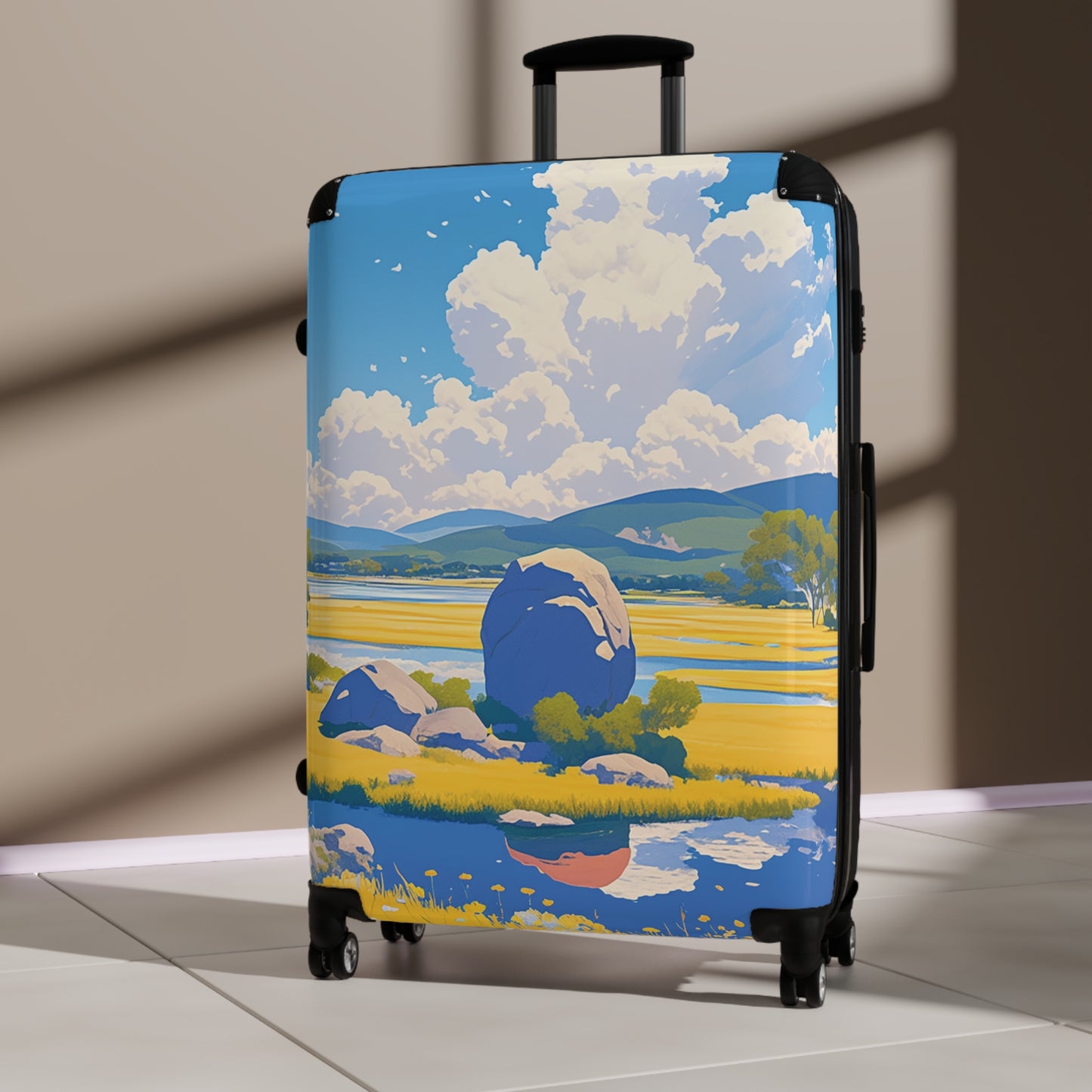 Nature Summer Blue Sky White Clouds Carry-On Suitcase - Stylish Luggage for Travelers