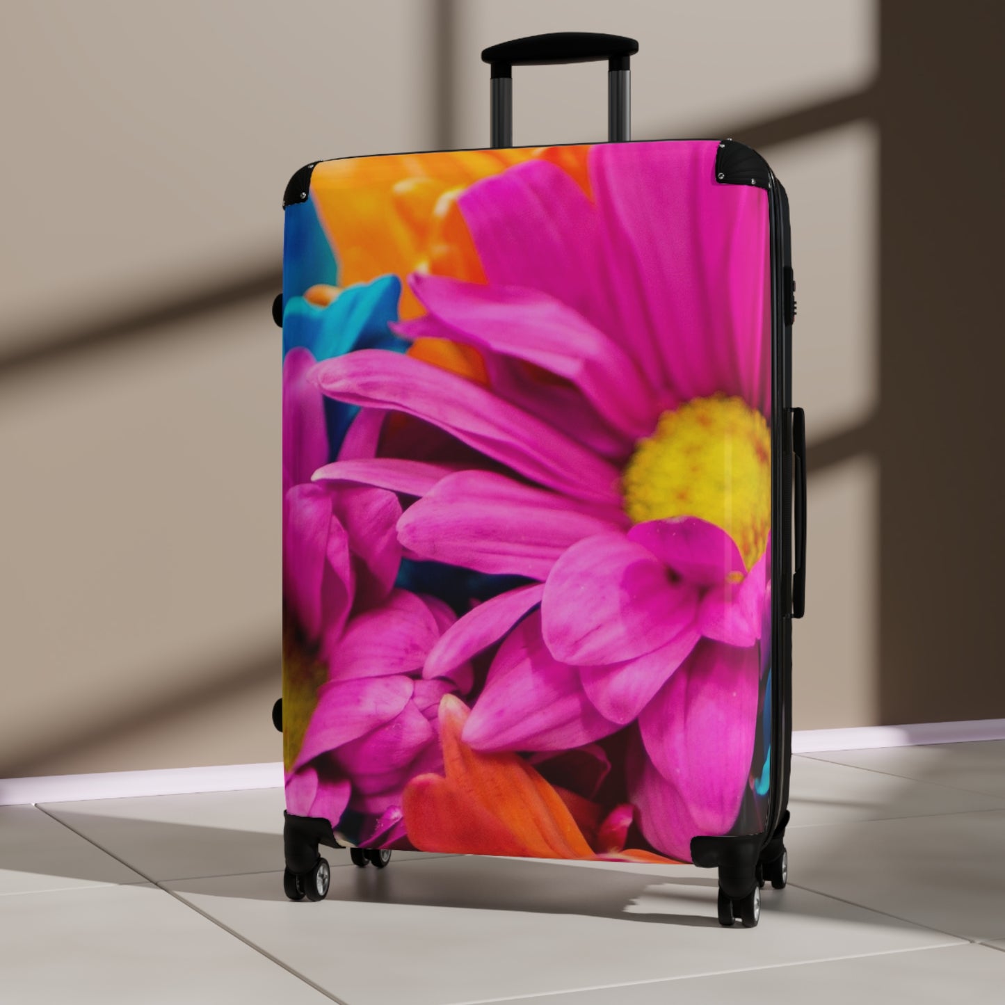 Nature Flowers Floral Dahlia Colorful Boom Art Carry-On Suitcase - Stylish Luggage for Travelers