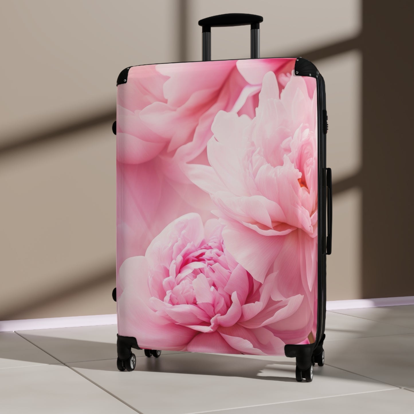 Nature Flowers Floral Pink Peony Art Carry-On Suitcase - Stylish Luggage for Travelers