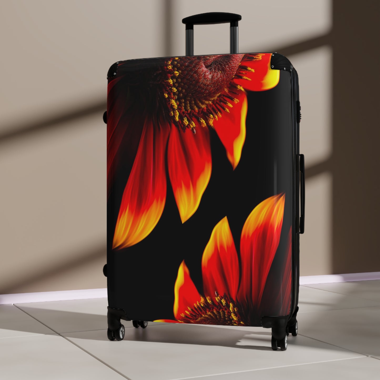 Nature Flowers Floral Red Petaled Art Carry-On Suitcase - Stylish Luggage for Travelers