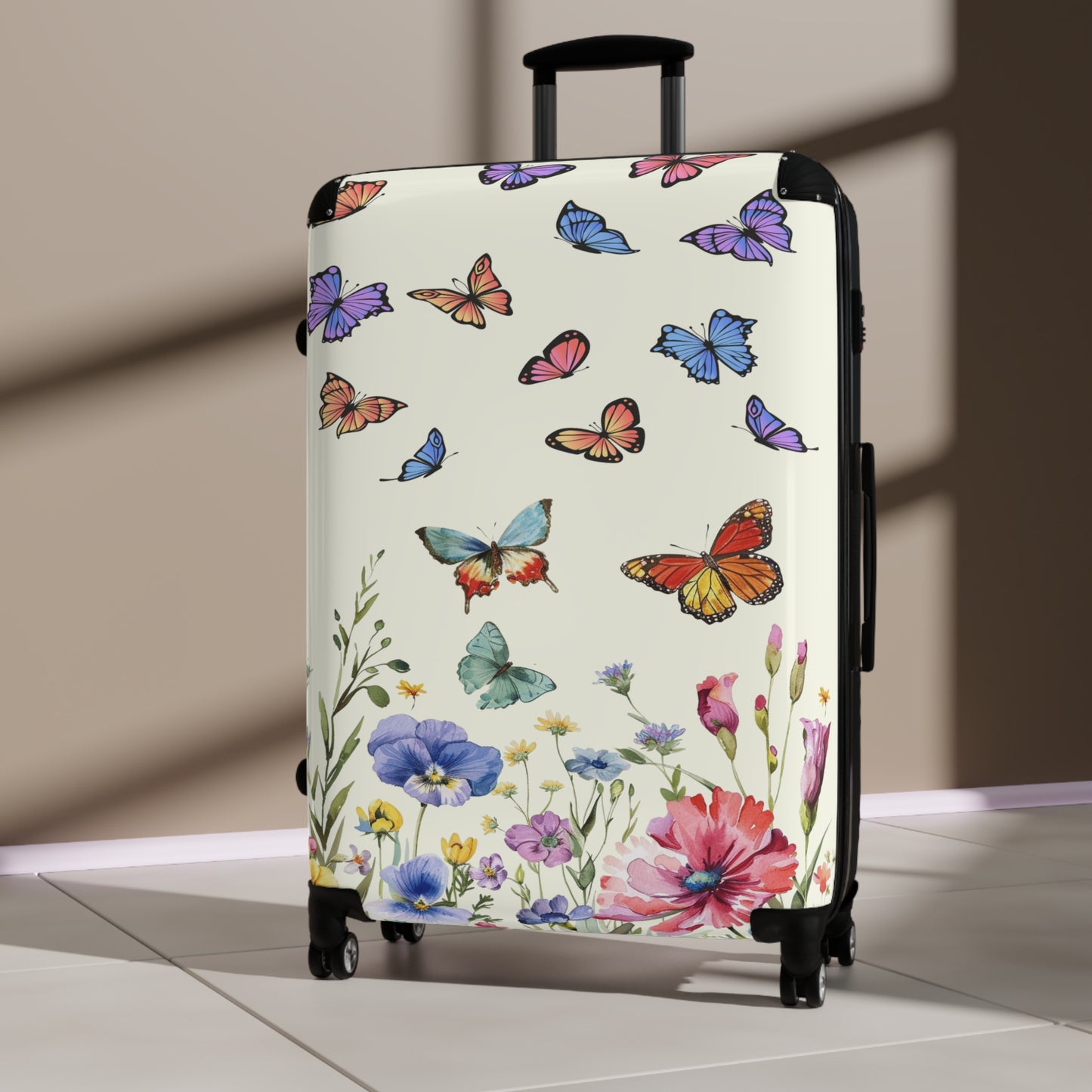 Nature Flowers Floral Butterflies Art Carry-On Suitcase - Stylish Luggage for Travelers