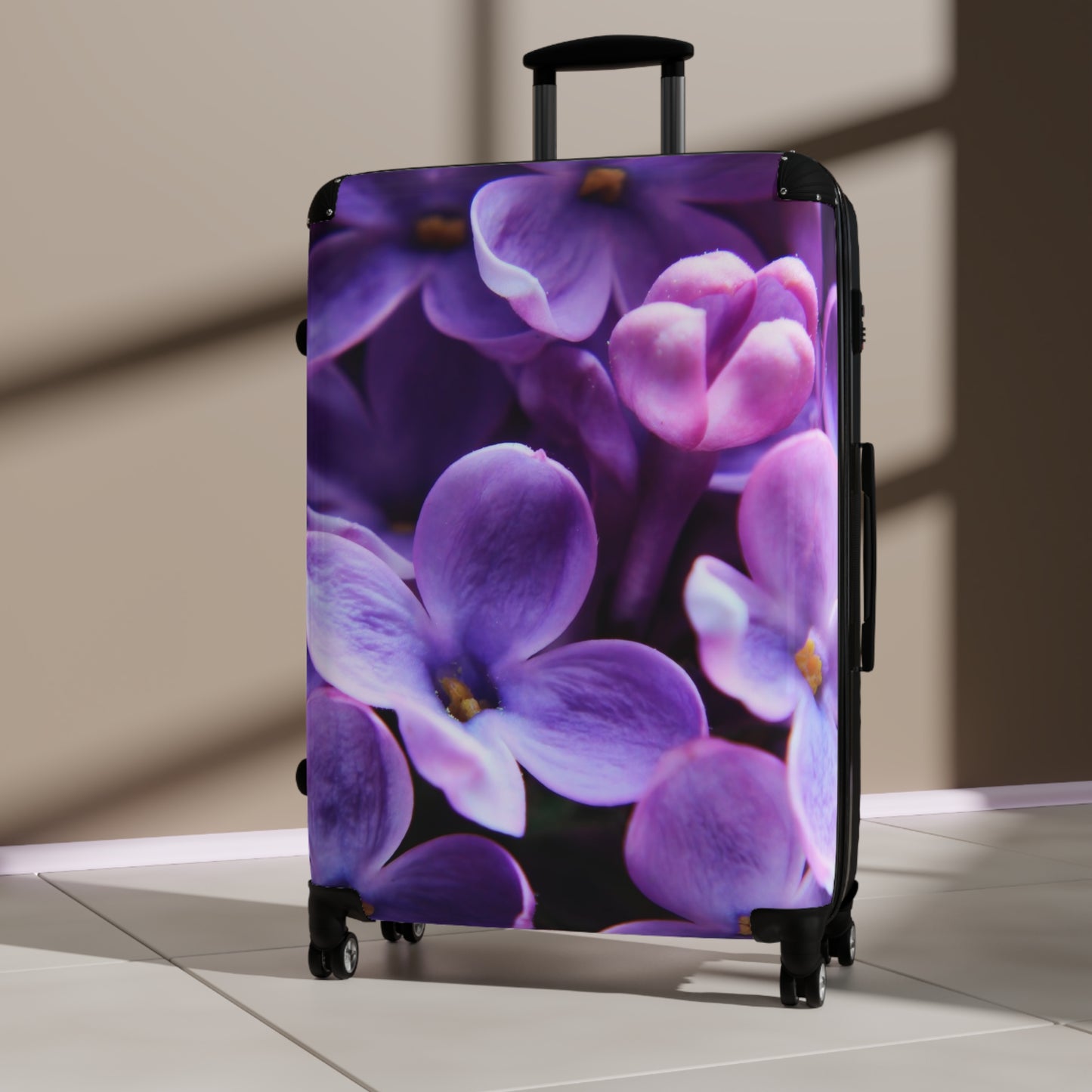 Nature Flowers Floral Tiny Purple Art Carry-On Suitcase - Stylish Luggage for Travelers