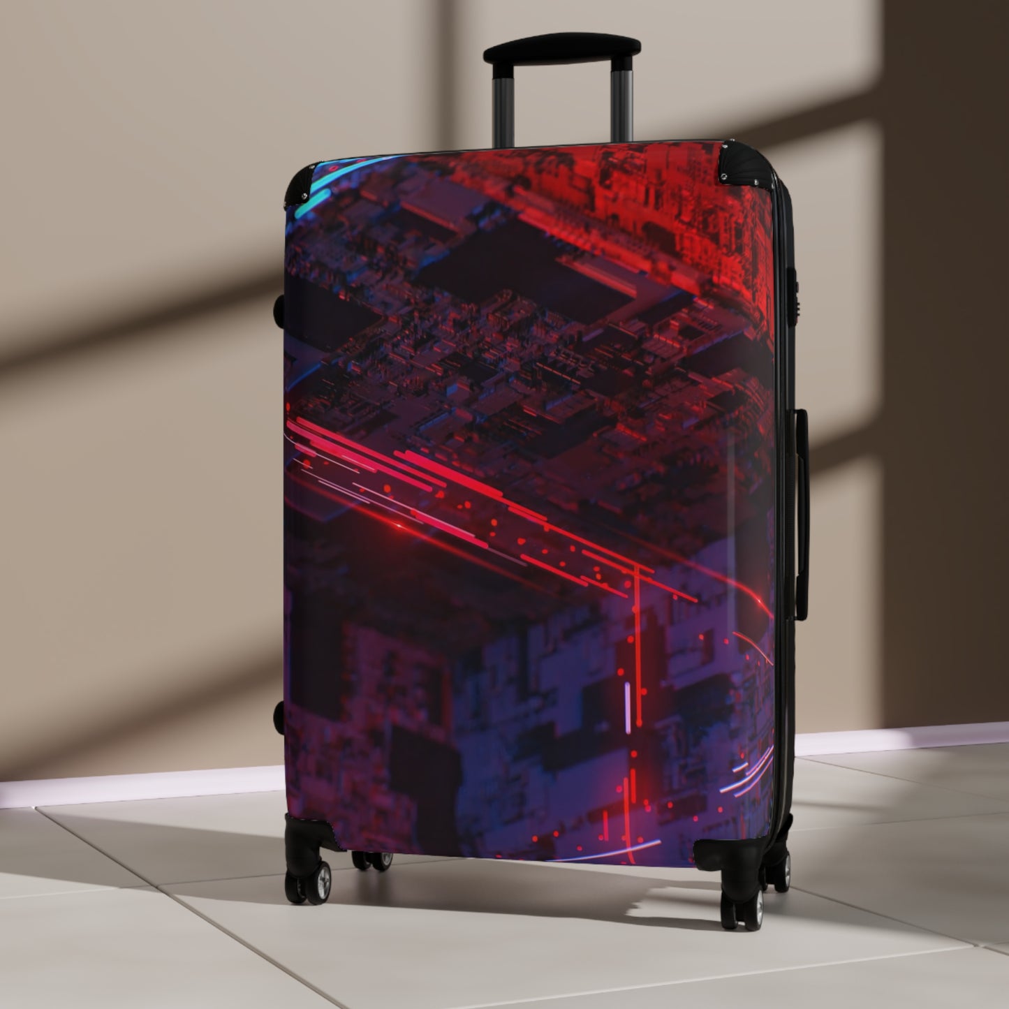 Abstract Cube Art Carry-On Suitcase - Stylish Luggage for Travelers