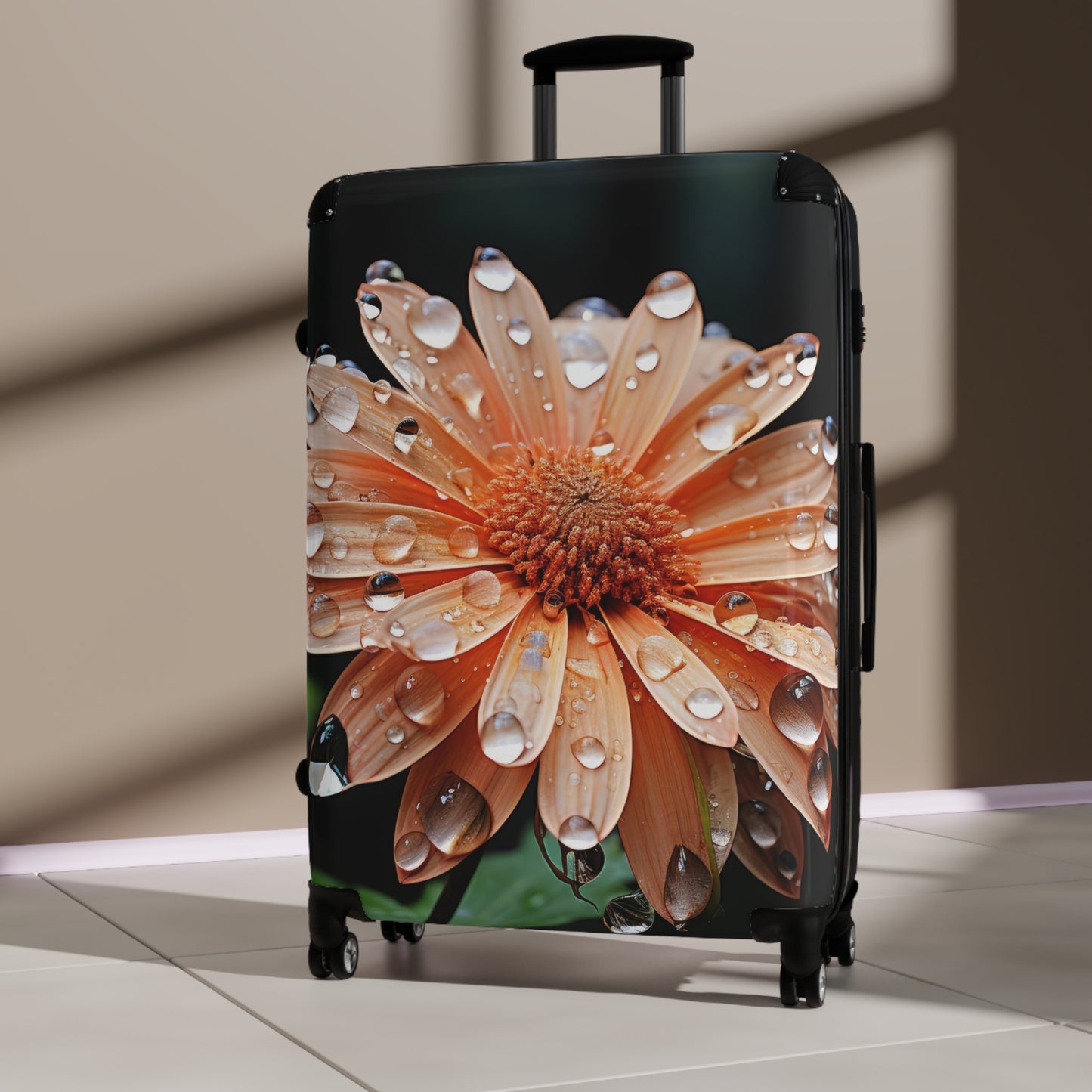 Nature Flowers Floral Dew Drops on Flower Art Carry-On Suitcase - Stylish Luggage for Travelers