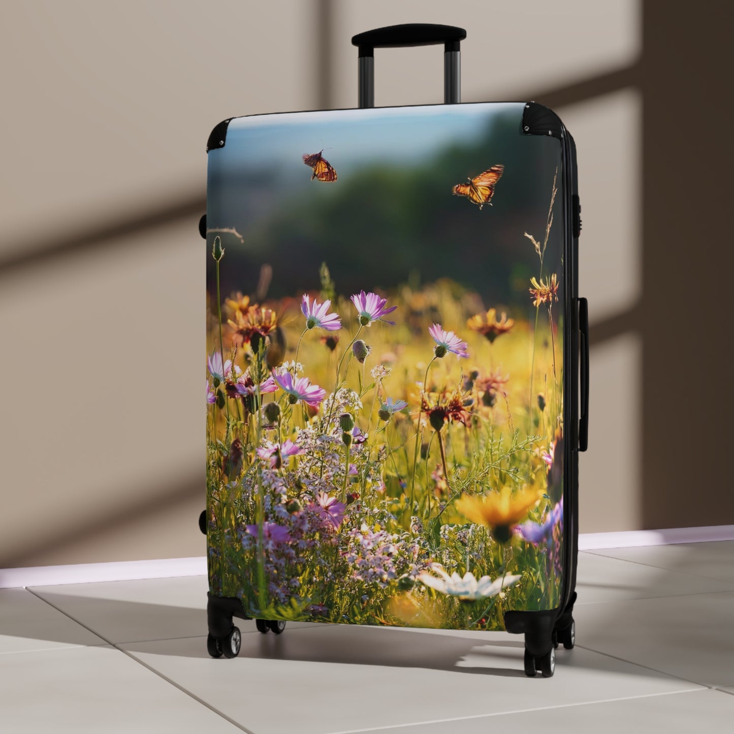 Nature Butterflies In a Field Art Carry-On Suitcase - Stylish Luggage for Travelers