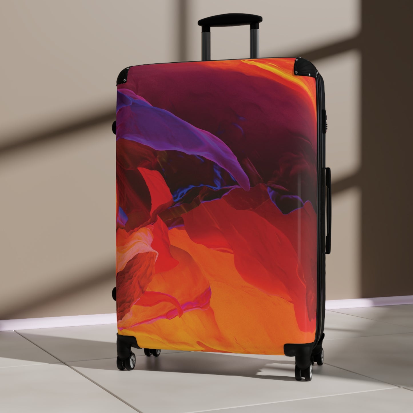 Abstract Colorful Digital Art Carry-On Suitcase - Stylish Luggage for Travelers