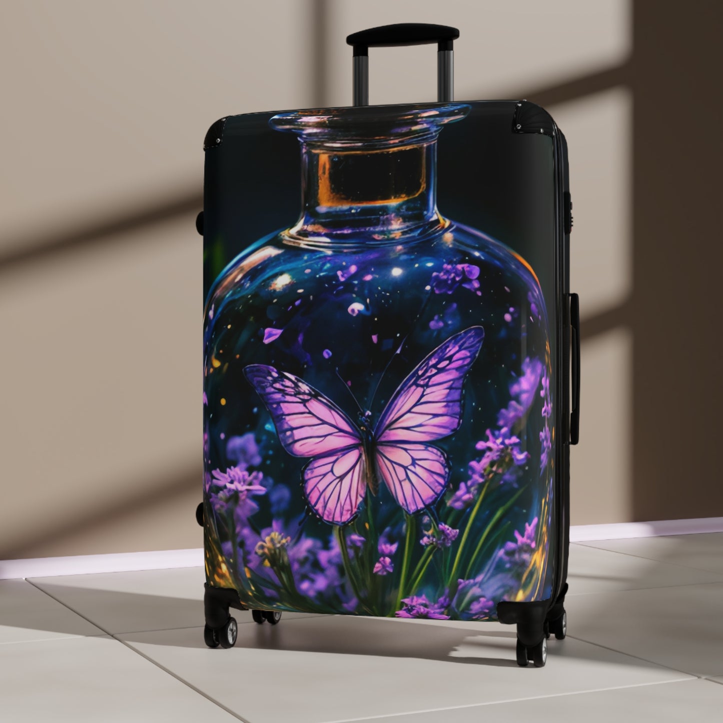 Nature Butterflies Glass Bottle Art Carry-On Suitcase - Stylish Luggage for Travelers