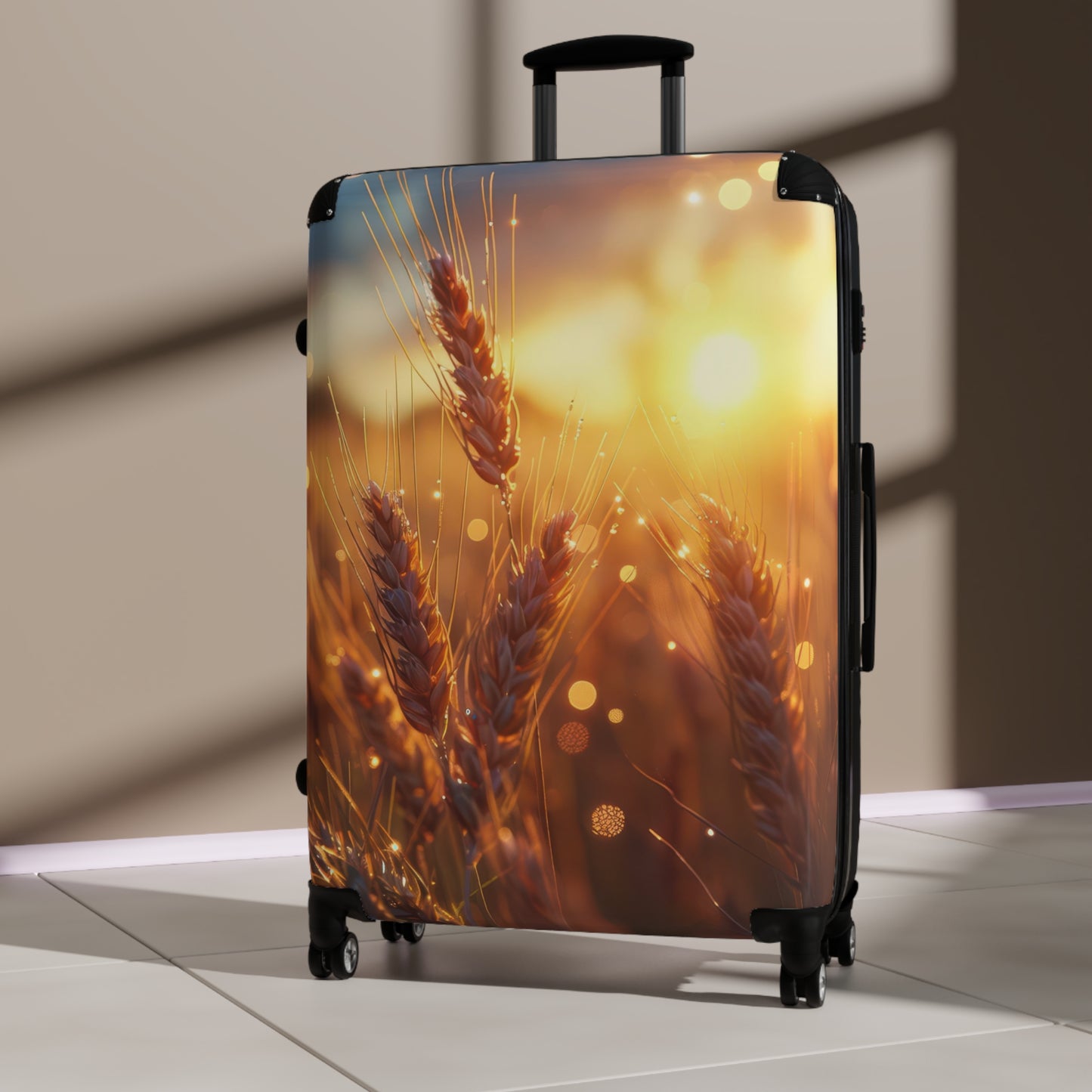 Nature Wheat Golden Art Carry-On Suitcase - Stylish Luggage for Travelers