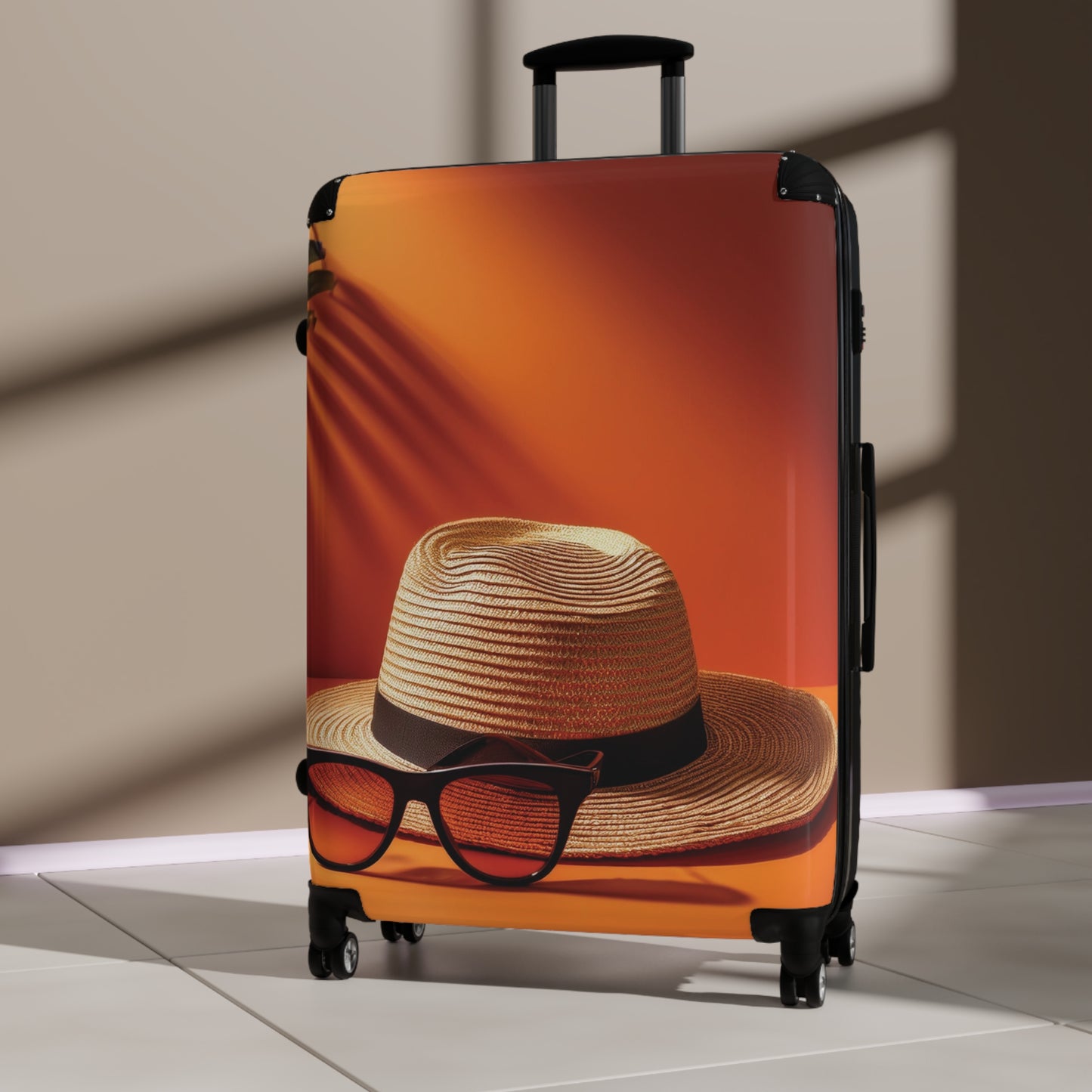 Nature Summer Straw Hat Carry-On Suitcase - Stylish Luggage for Travelers