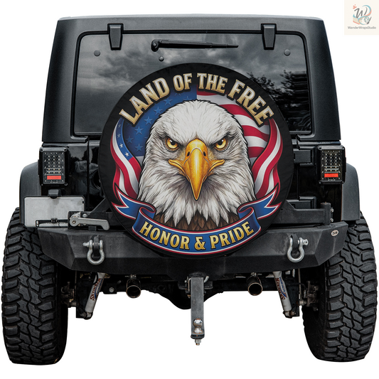 Land Of Free Spare Tire Cover – Waterproof UV Resistant Protector with Camera Hole