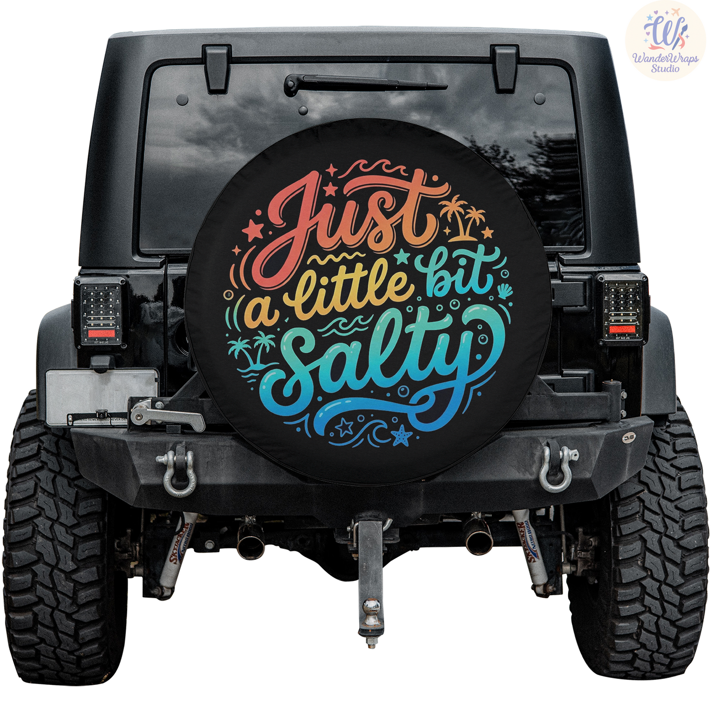 Just A Little Salty Spare Tire Cover – Waterproof UV Resistant Protector with Camera Hole